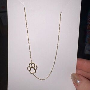 Gold Paw Pendant Necklace